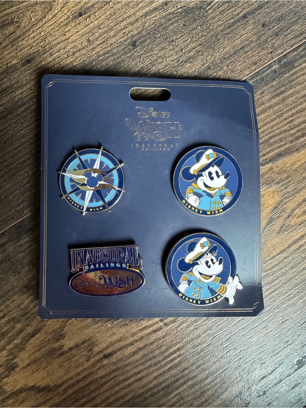 Disney Inaugural Sailing Enamel Pin‎ Set - Navy, Gold & Light Blue